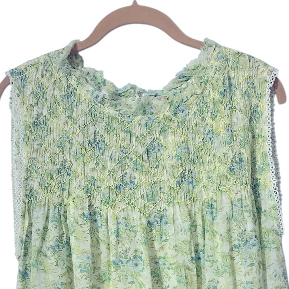 FREE PEOPLE Shea Floral Mini Dress Undersea Combo $128 Retail NWT - Picture 7 of 15